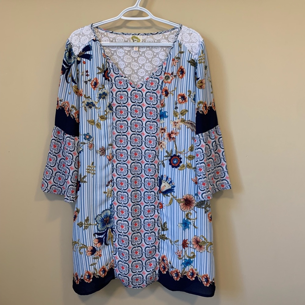 Anthropology Fig and Flower Boho Tunic Dress